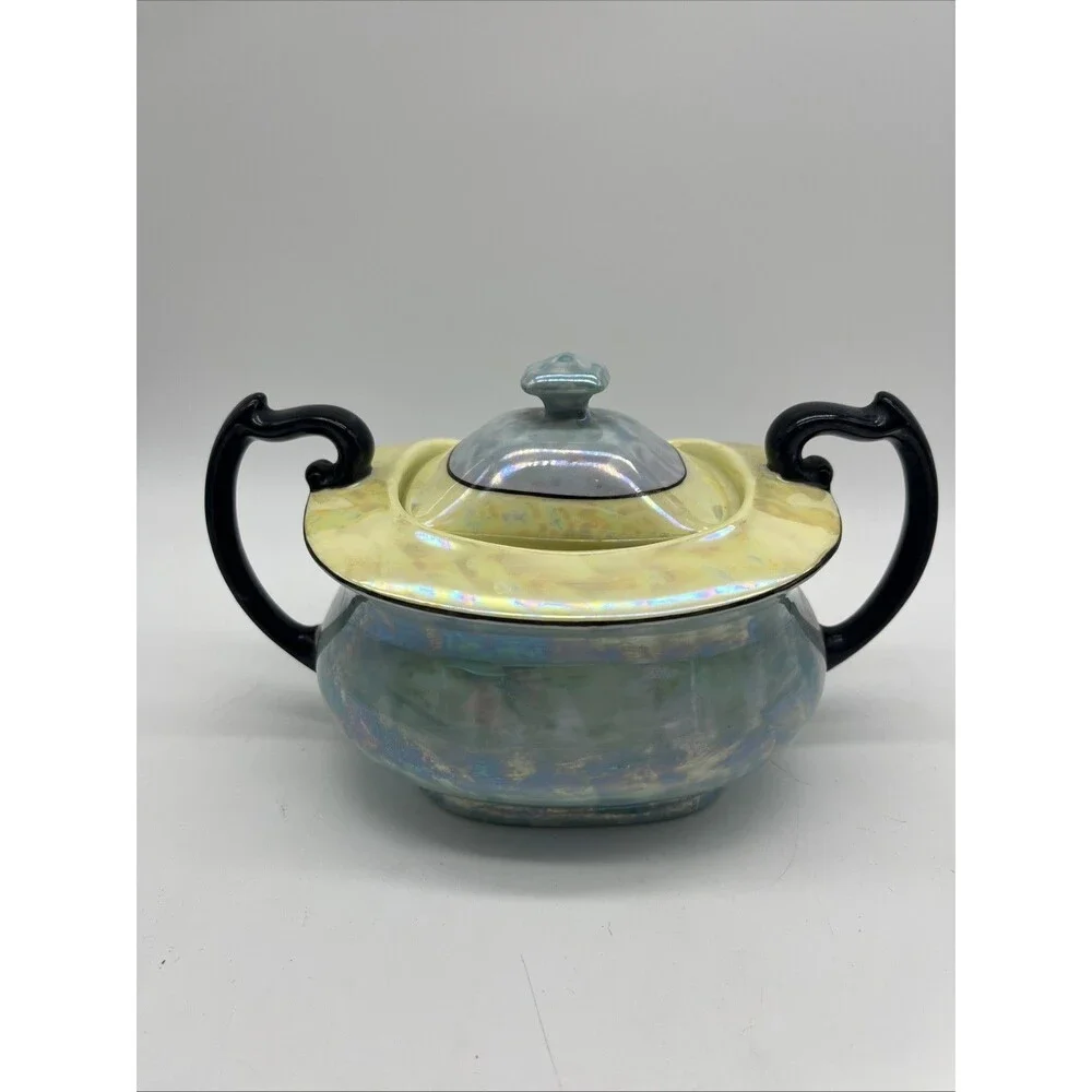 Czech Slovakia Phoenix China Lusterware Sugar Bowl, Creamer & Teapot